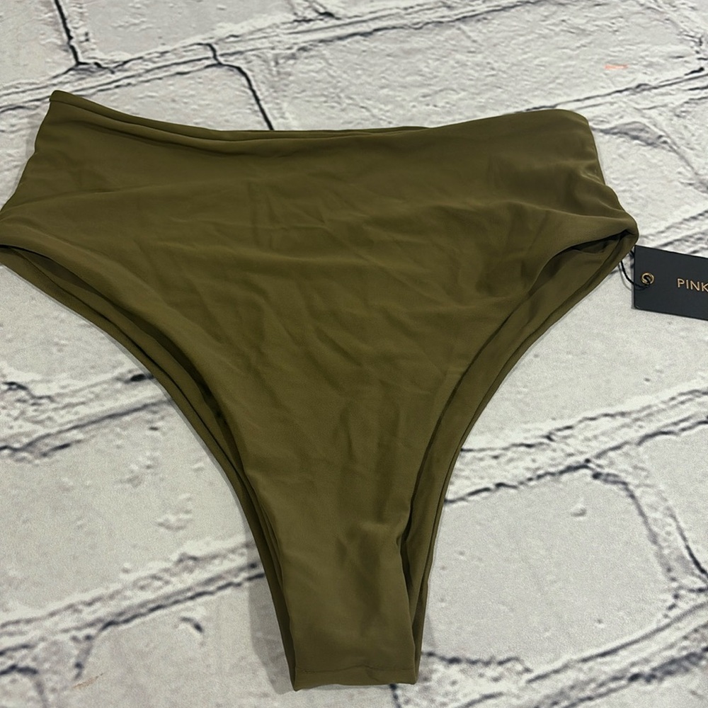 Pinkcolda High Waisted Bikini Bottom Size M.